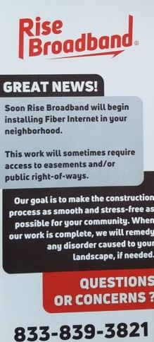Rise Broadband Door Hanger
