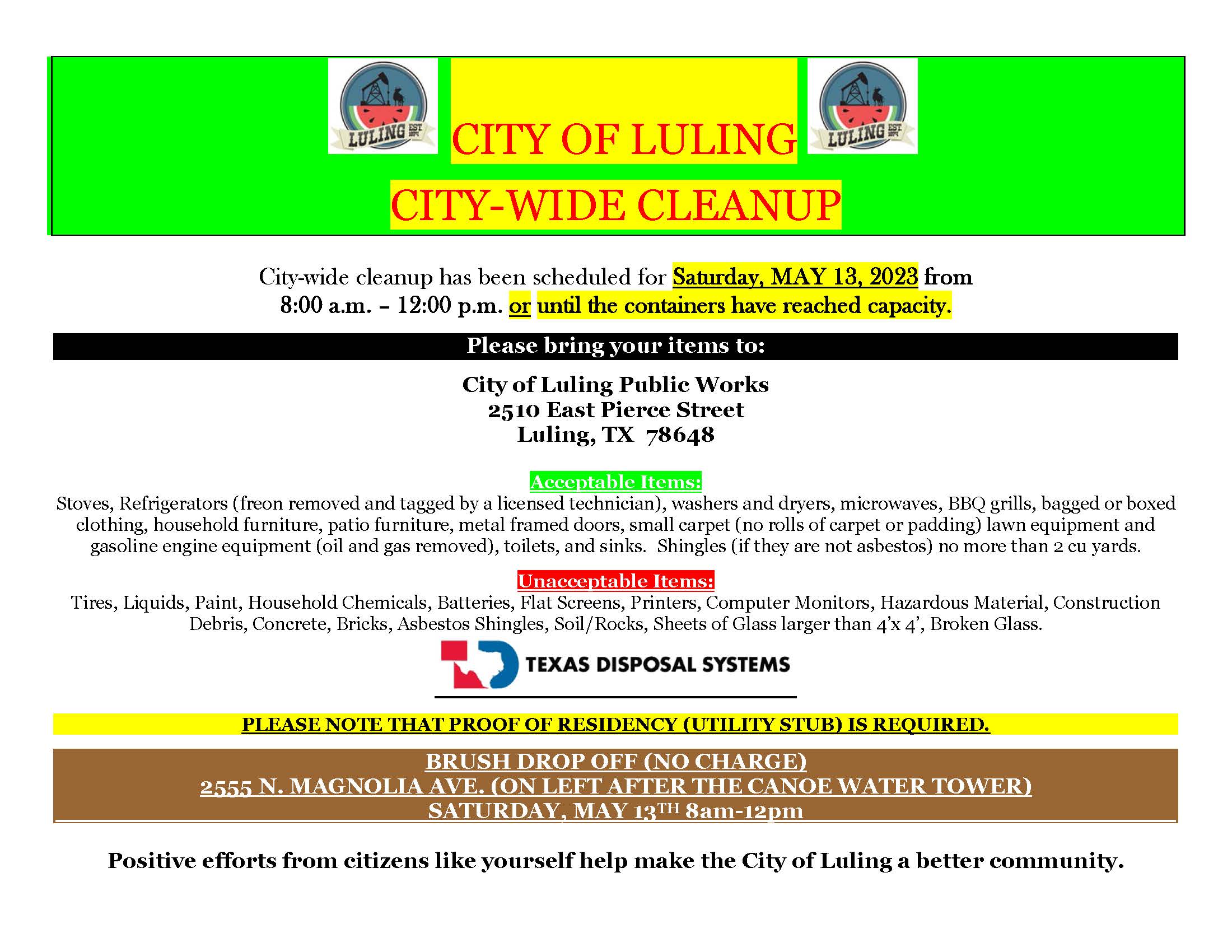 CITYWIDE SPRING CLEANUP 2023